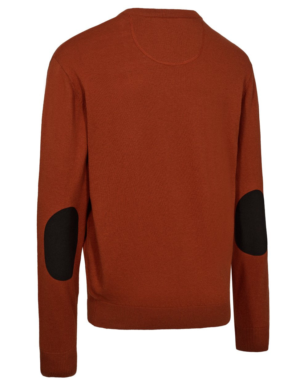 Oak Rust Melange coloured Deerhunter Mens Harrington V-Neck Knit Pullover on white background 