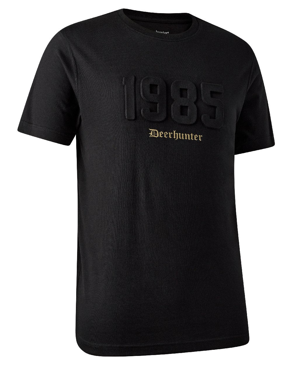 Black coloured Deerhunter Mens Jubilee T-Shirt on white background 