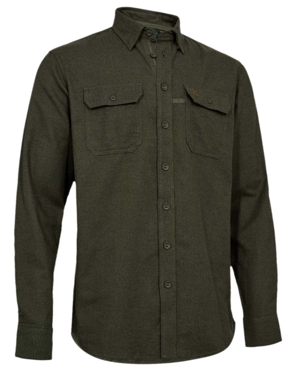 Glen Green Coloured Deerhunter Mens Langford Shirt on white background 