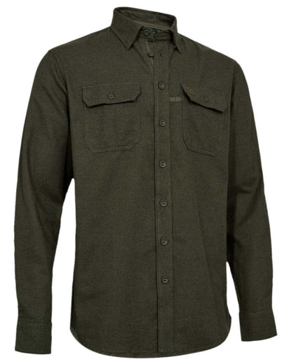 Glen Green Coloured Deerhunter Mens Langford Shirt on white background 