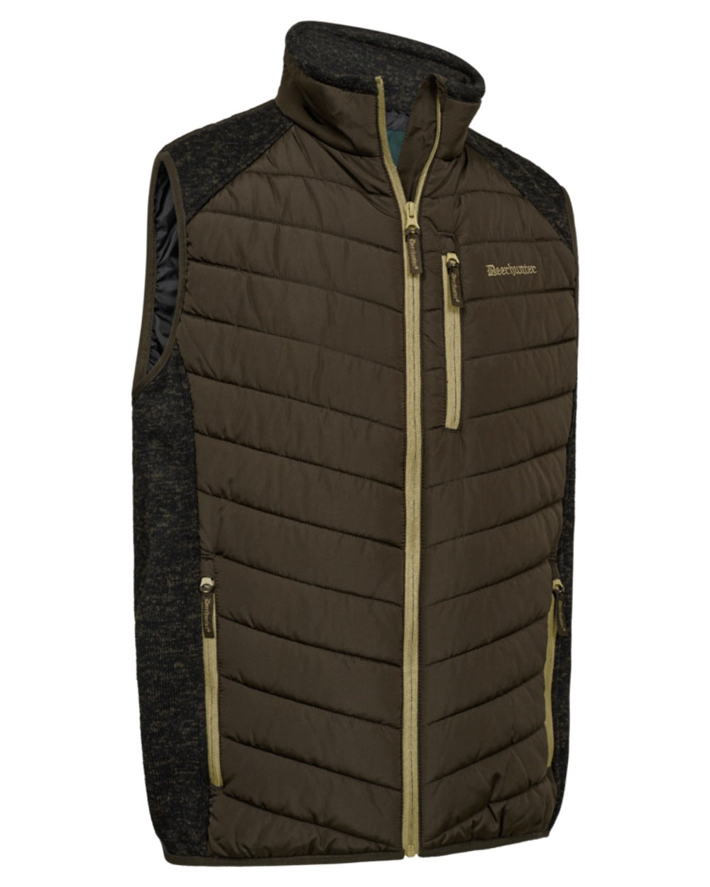 Fallen Leaf coloured Deerhunter Mens Moor Padded Waistcoat on white background 