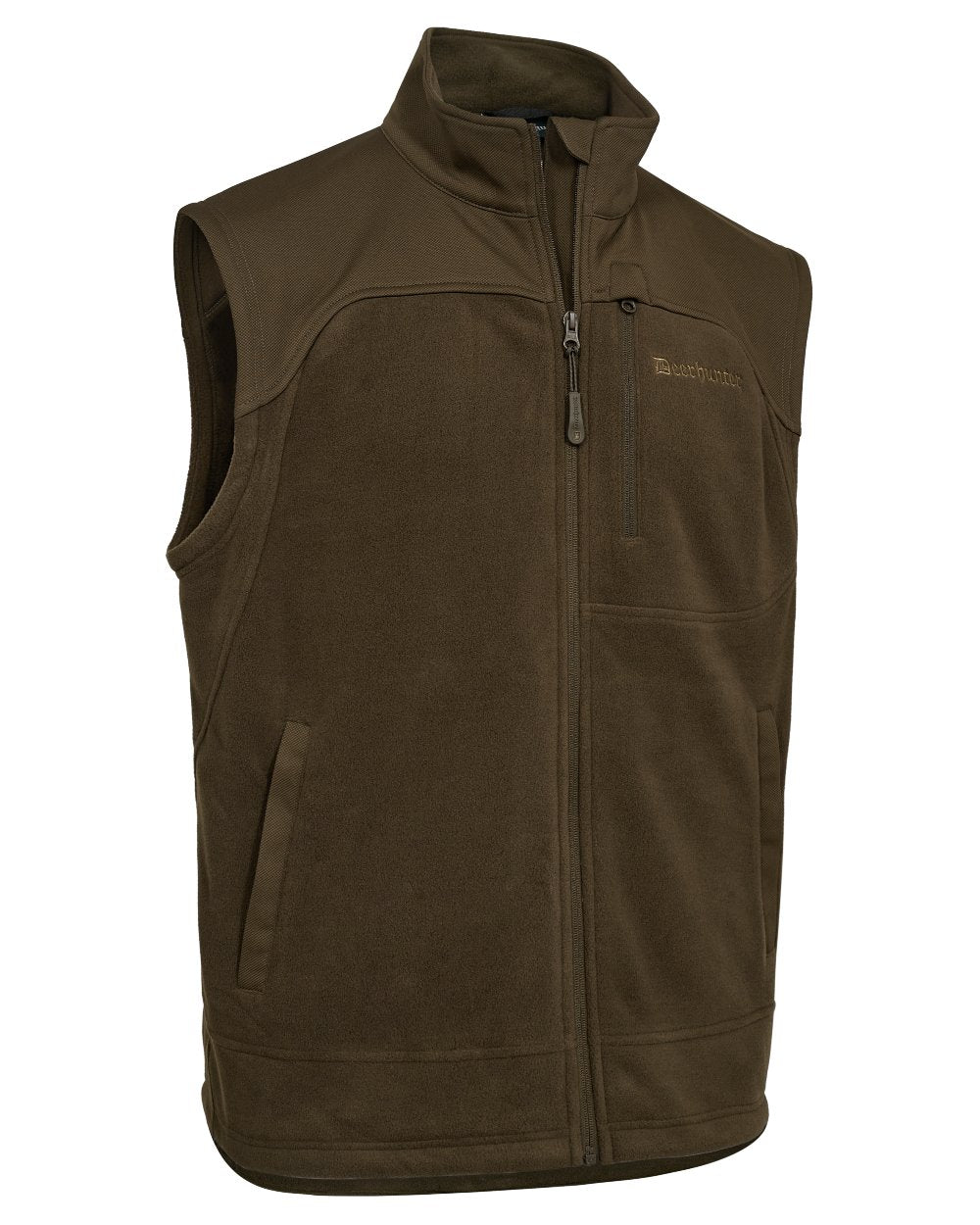 Art Green coloured Deerhunter Mens Muflon Pro Fleece Waistcoat on white background 