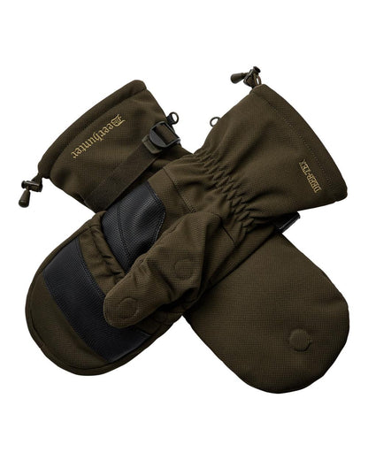 Art Green coloured Deerhunter Mens Muflon Pro Glomitts on white background 