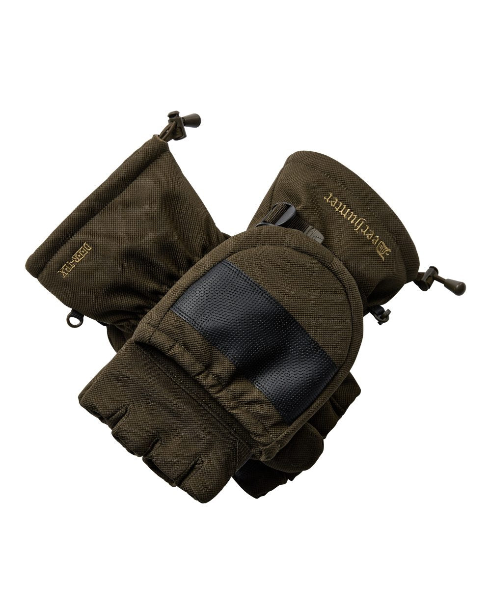 Art Green coloured Deerhunter Mens Muflon Pro Glomitts on white background 