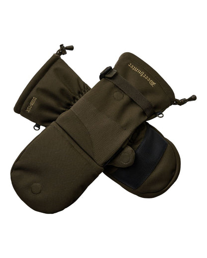 Art Green coloured Deerhunter Mens Muflon Pro Glomitts on white background 