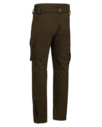 Art Green coloured Deerhunter Mens Muflon Pro Trousers on white background 
