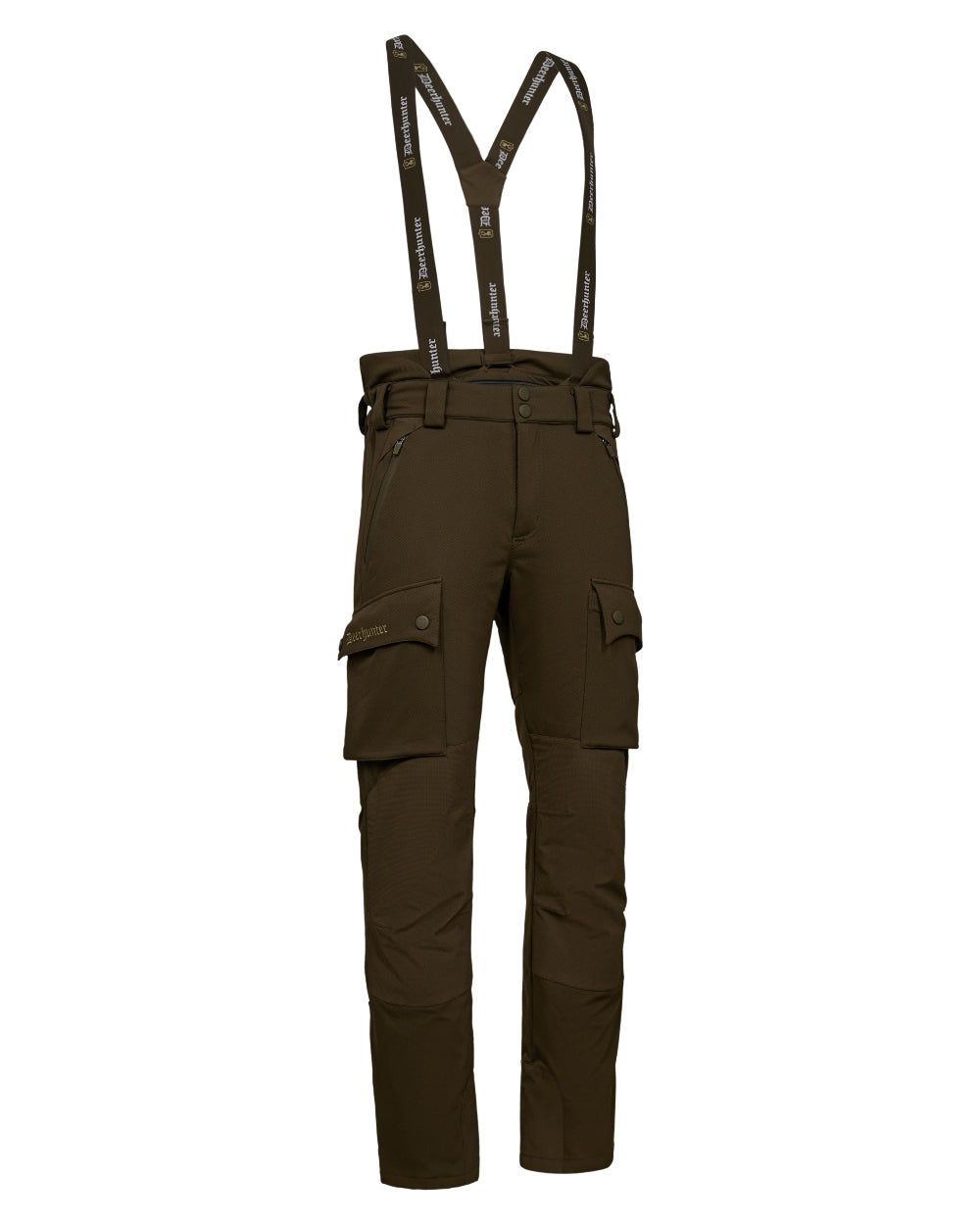 Art Green coloured Deerhunter Mens Muflon Pro Trousers on white background 