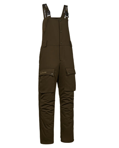 Art Green coloured Deerhunter Mens Muflon Pro Winter Bib Trousers on white background 