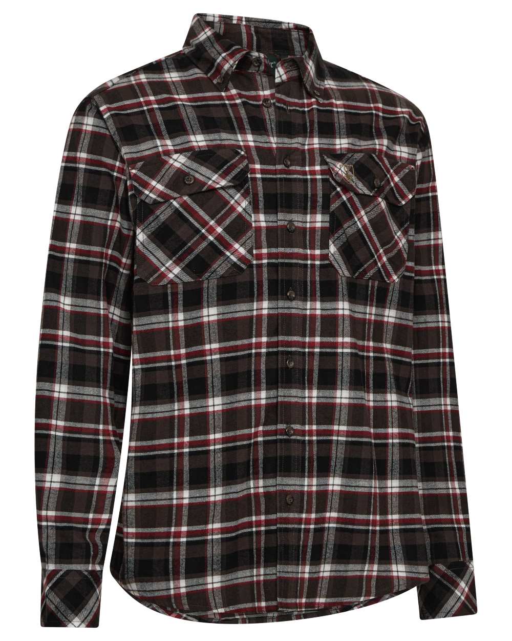 Brown Check coloured Deerhunter Mens Nathan Shirt on white background 