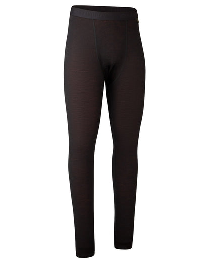 Black Oak coloured Deerhunter Mens Quinn Merino Long Johns on white background 