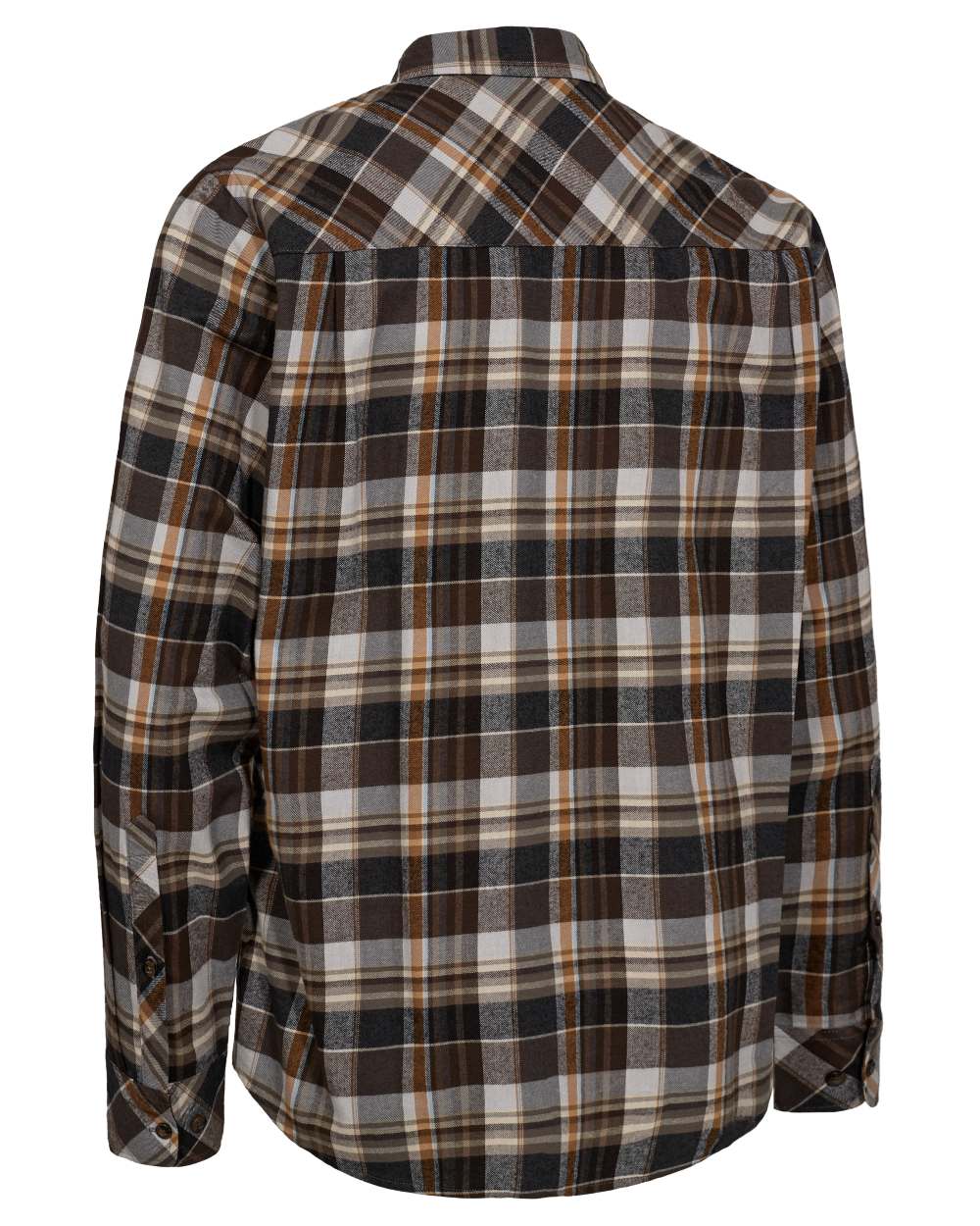 Brown Check coloured Deerhunter Mens Robert Shirt on white background 