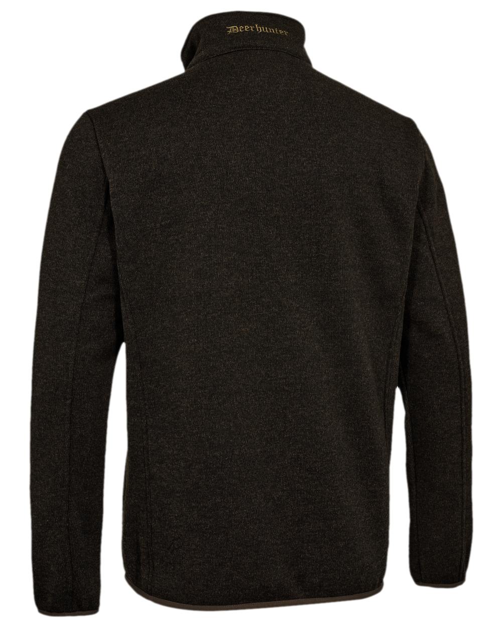 Brown Leaf Coloured Deerhunter Moor Knitted Jacket on white background 