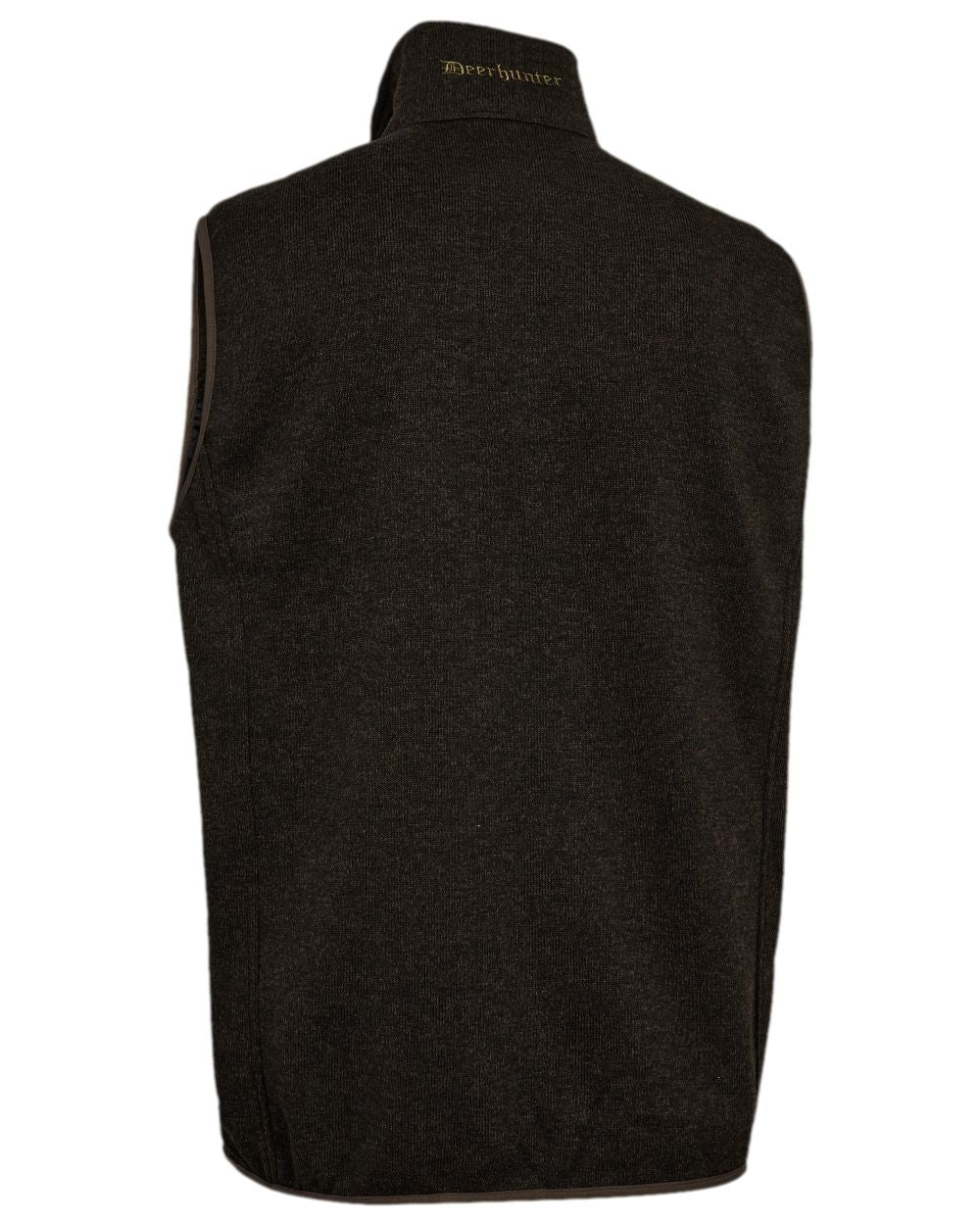 Brown Leaf Coloured Deerhunter Moor Knitted Waistcoat on white background 