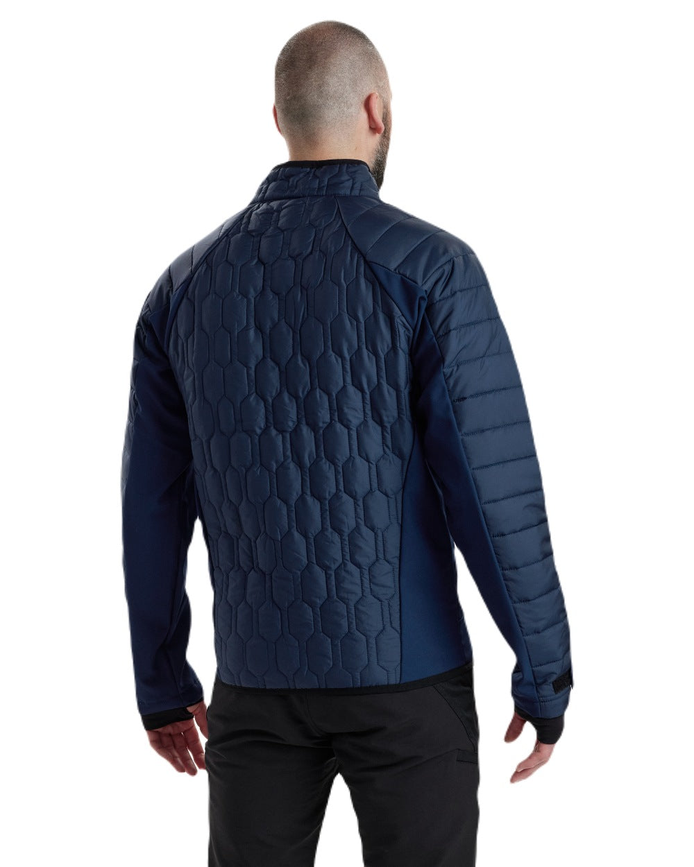 Dress Blue coloured Deerhunter Mossdale Quilted Jacket on white background 