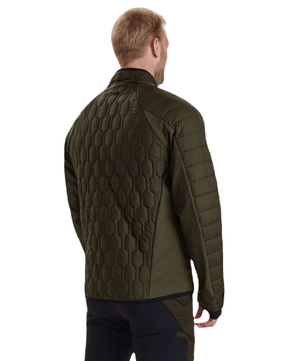 Forest Green coloured Deerhunter Mossdale Quilted Jacket on white background 