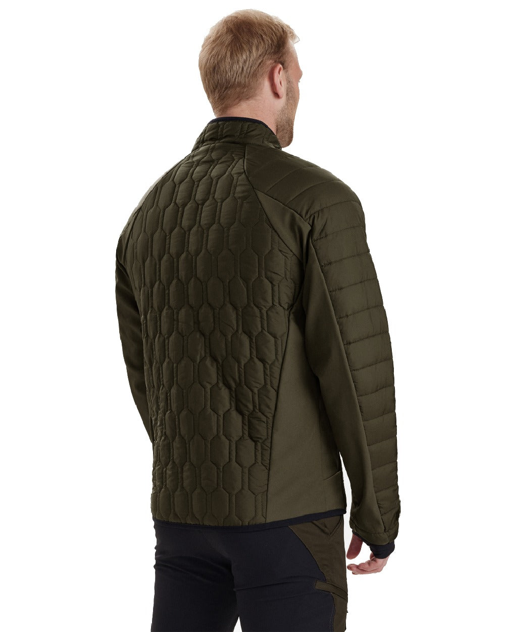 Forest Green coloured Deerhunter Mossdale Quilted Jacket on white background 