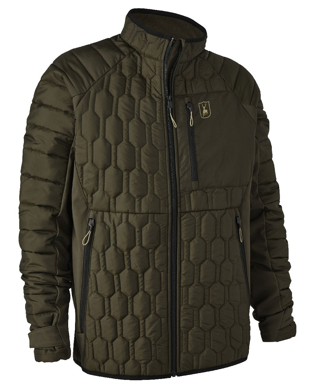 Forest Green coloured Deerhunter Mossdale Quilted Jacket on white background 