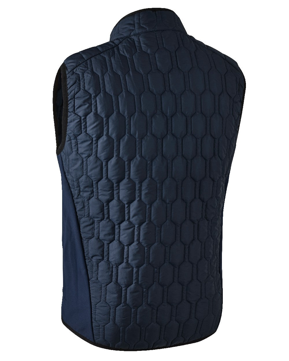 Dress Blue coloured Deerhunter Mossdale Quilted Waistcoat on white background 