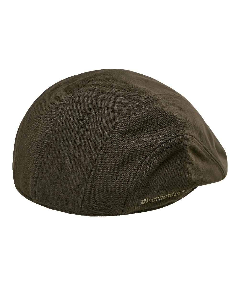 Wood coloured Deerhunter Muflon Extreme Flat Cap on white background 