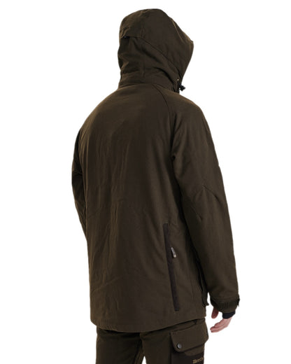 Wood Coloured Deerhunter Muflon Extreme Waterproof Jacket on white background 