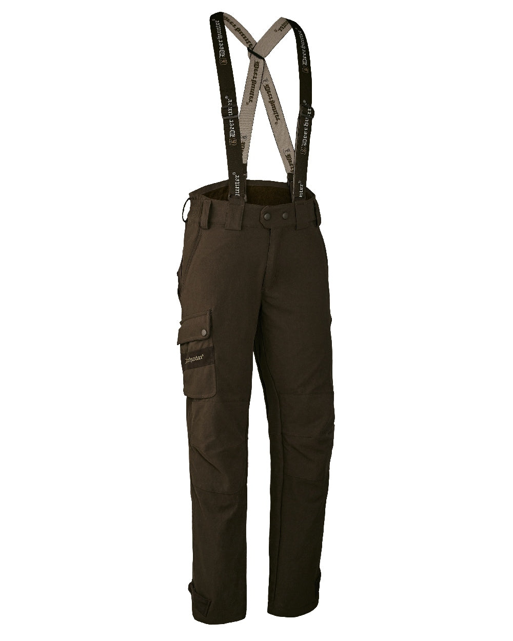 Wood coloured Deerhunter Muflon Extreme Waterproof Trousers on white background 