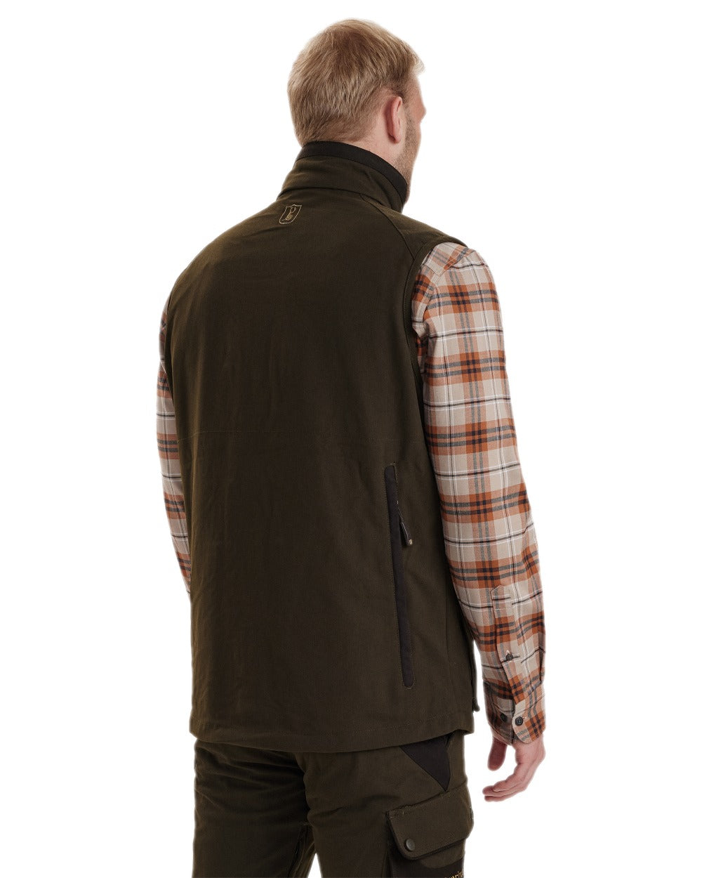 Wood Coloured Deerhunter Muflon Extreme Waterproof Waistcoat on white background 