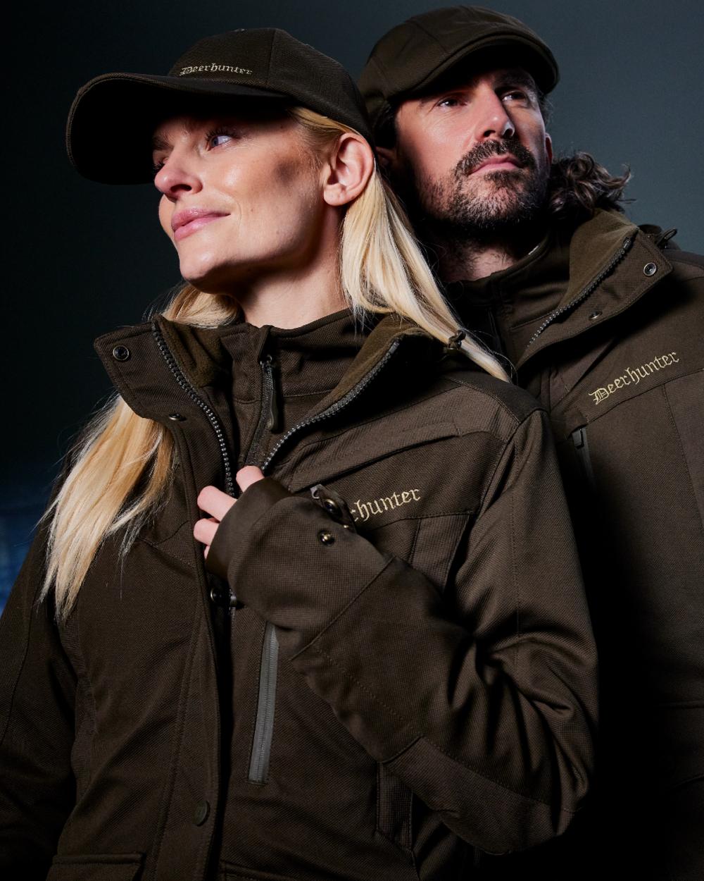 Art Green coloured Deerhunter Muflon Pro Flatcap on dark background 