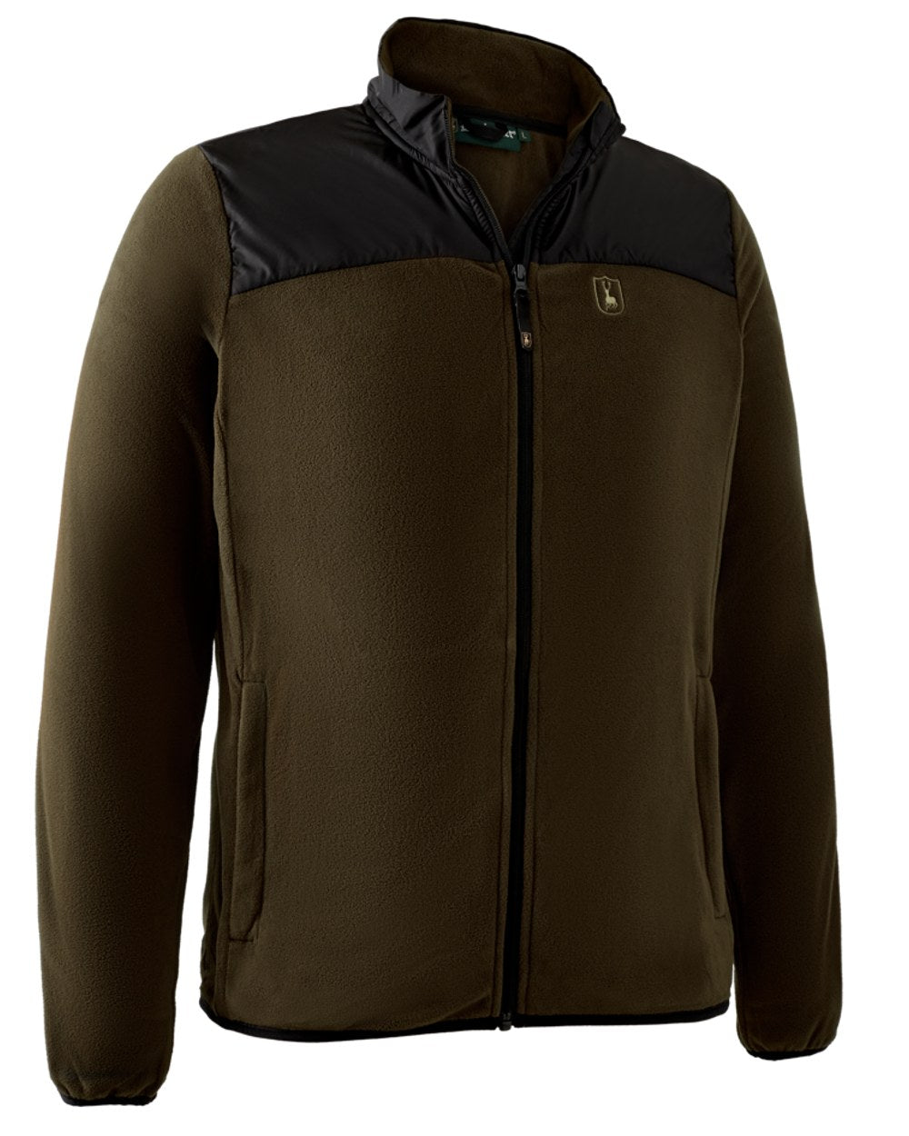 Chestnut Brown coloured Deerhunter Northward Fleece Jacket on white background 