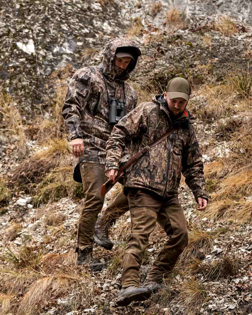 Realtree Timber Coloured Deerhunter PRO Gamekeeper Jacket on mountain background 