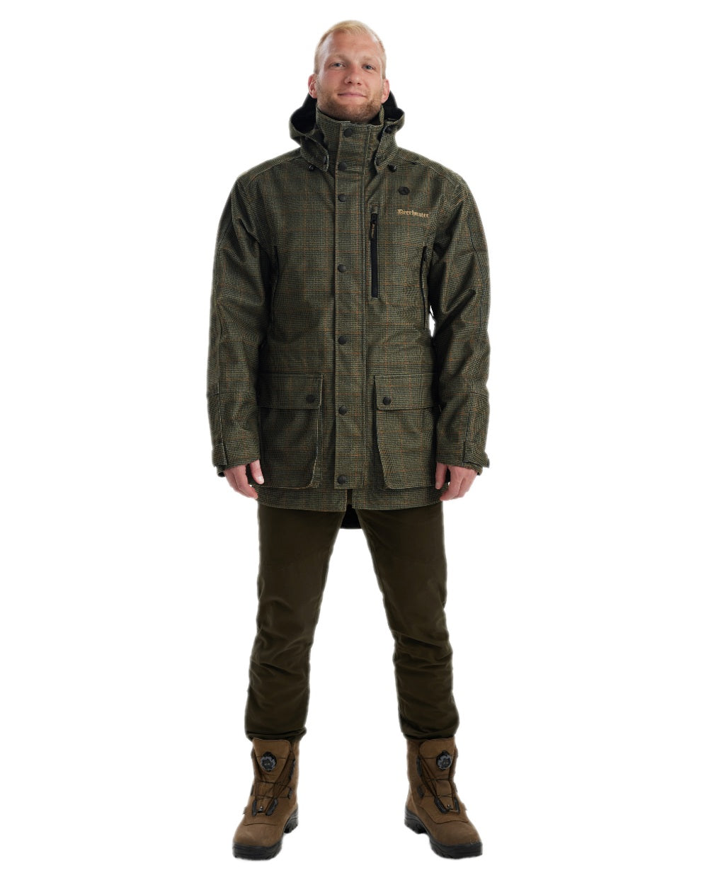 Turf Coloured Deerhunter PRO Gamekeeper Jacket on white background 
