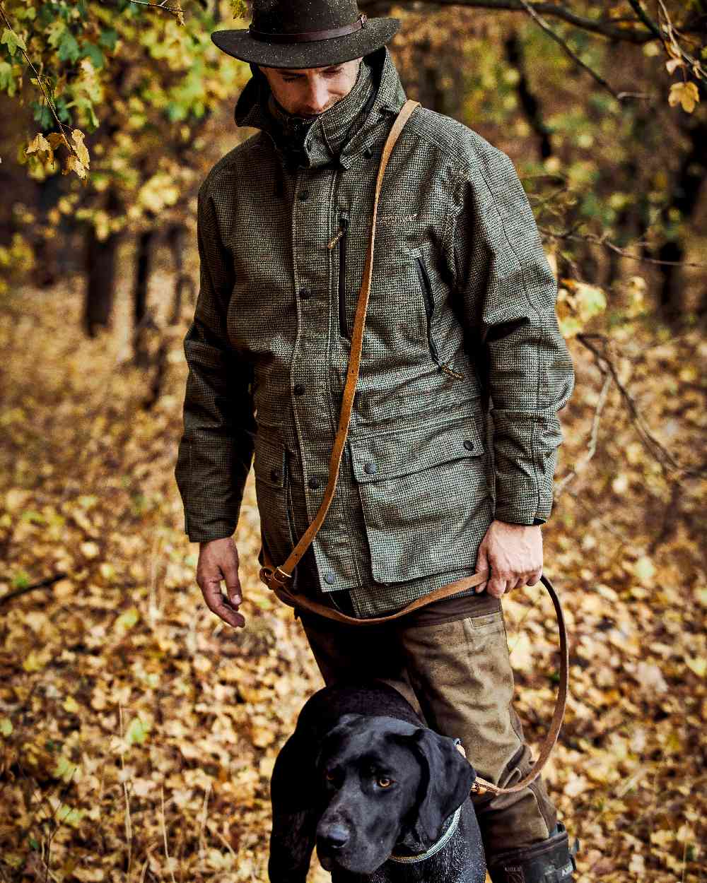 Turf Coloured Deerhunter PRO Gamekeeper Jacket on forest background 