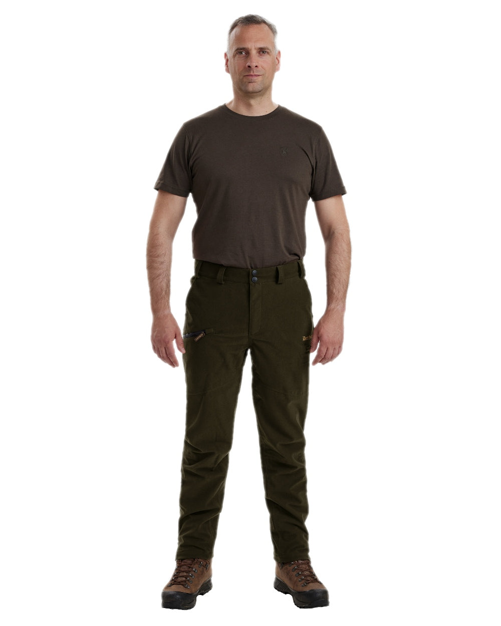 Peat Coloured Deerhunter Pro Gamekeeper Boot Trousers on white background 