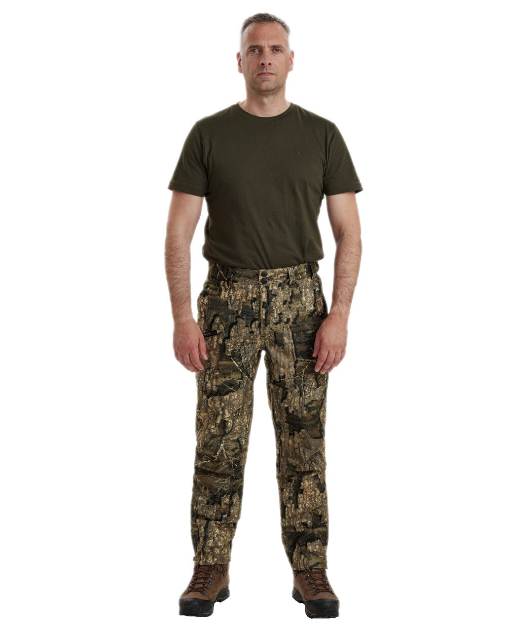 Realtree Timber Coloured Deerhunter Pro Gamekeeper Boot Trousers on white background 