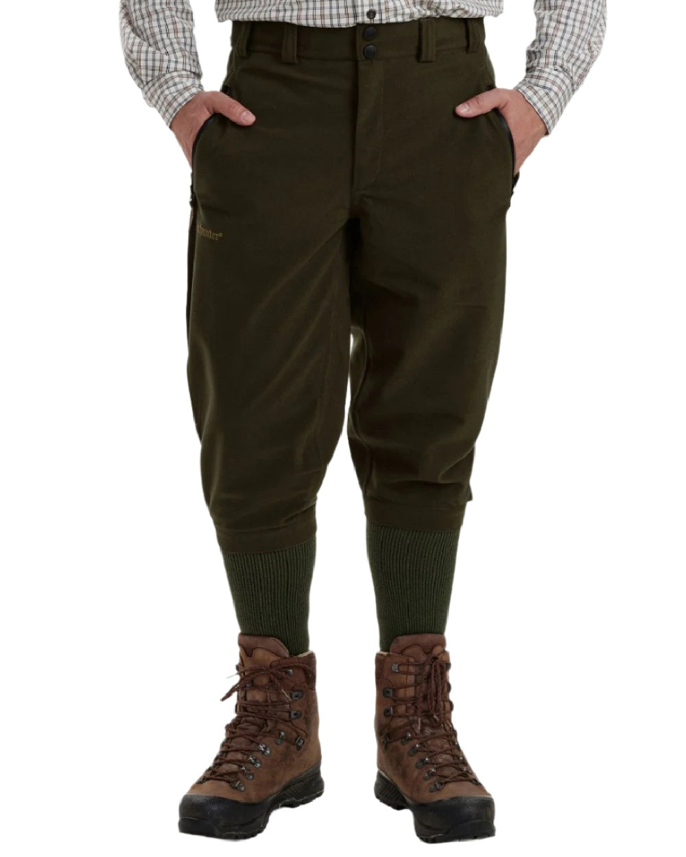 Peat coloured Deerhunter Pro Gamekeeper Breeks on white background 