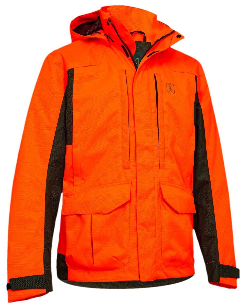 Safety Orange Coloured Deerhunter Recon Dura-Tex Membrane Jacket on white background 