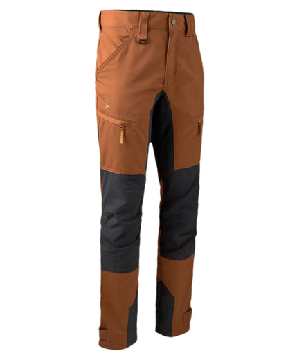 Burnt Orange Coloured Deerhunter Rogaland Contrast Stretch Trousers on white background 