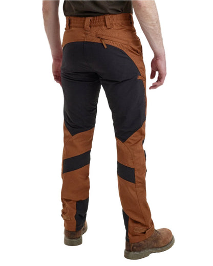 Burnt Orange Coloured Deerhunter Rogaland Contrast Stretch Trousers on white background 