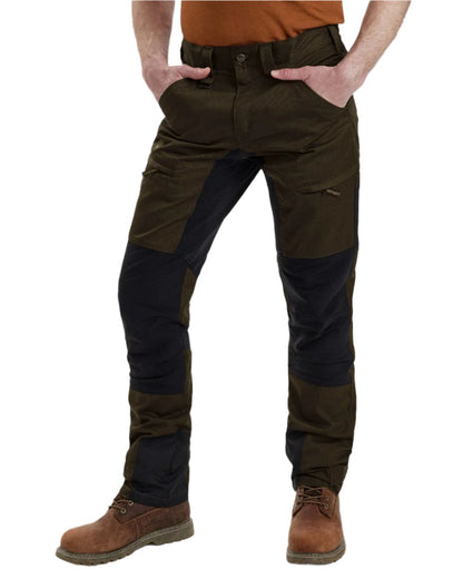 Fallen Leaf Coloured Deerhunter Rogaland Contrast Stretch Trousers on forest background 