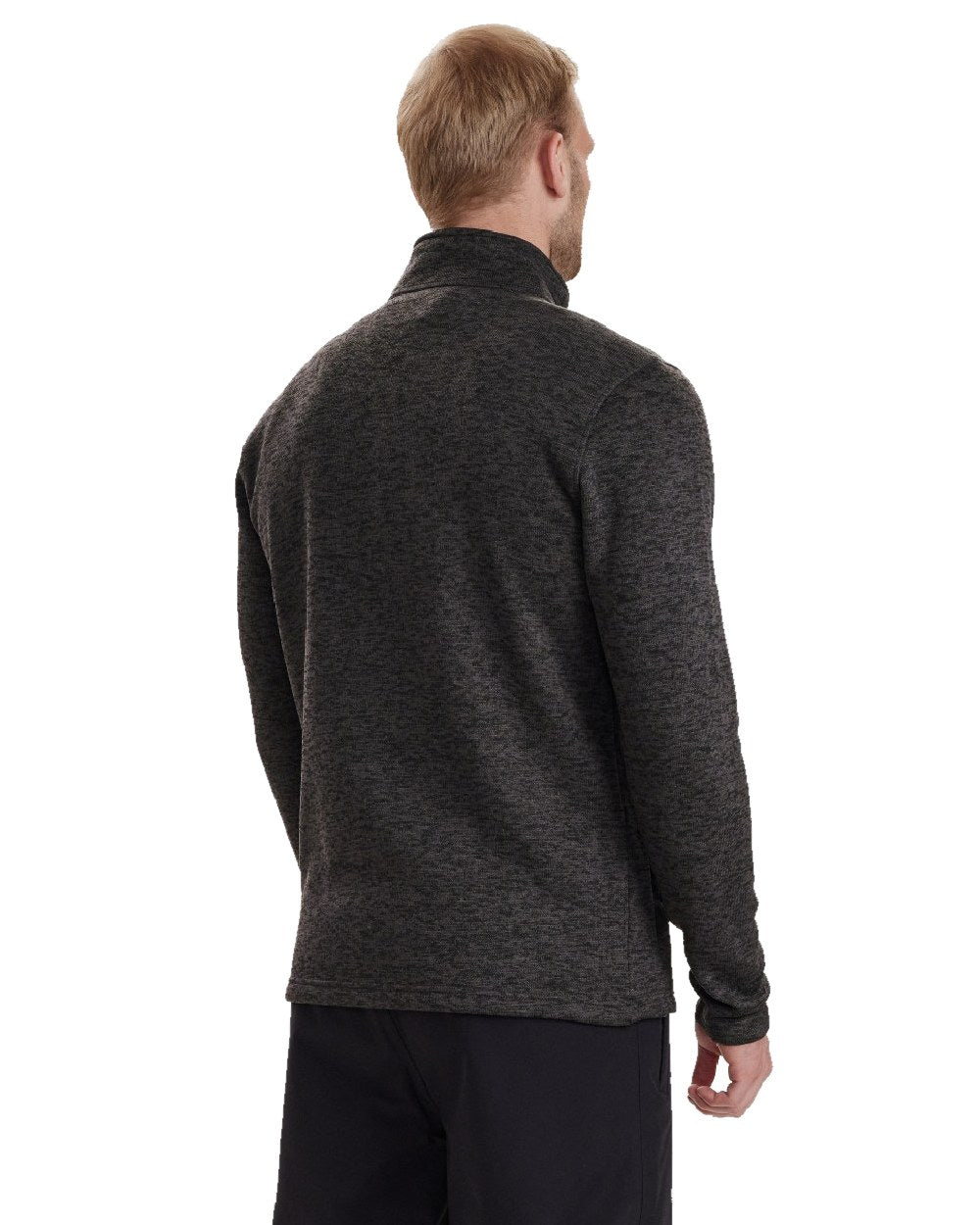 Dark Grey Melange coloured Deerhunter Sarek Knitted Jacket on white background 