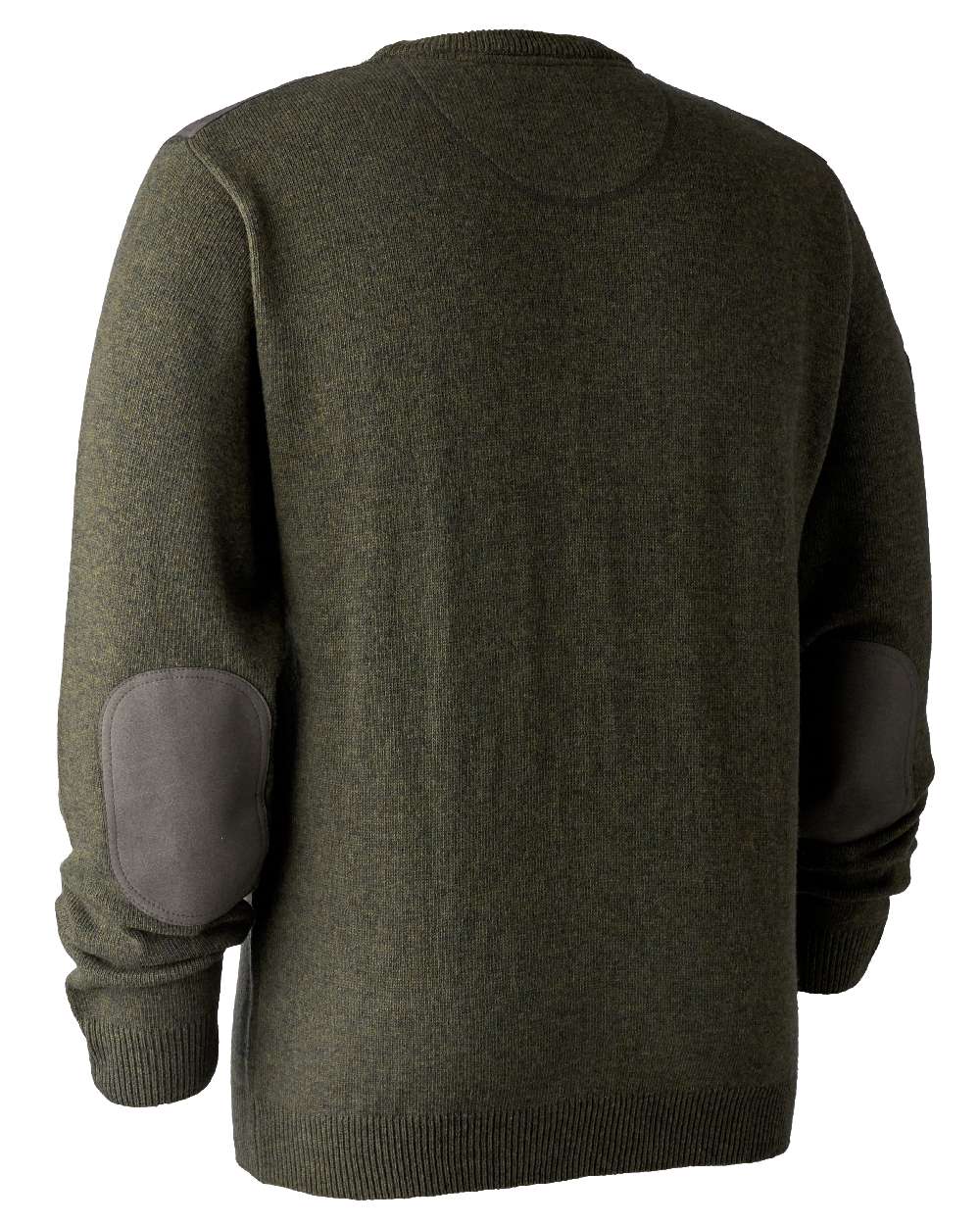 Green Melange coloured Deerhunter Sheffield O-Neck Sweater on white background 