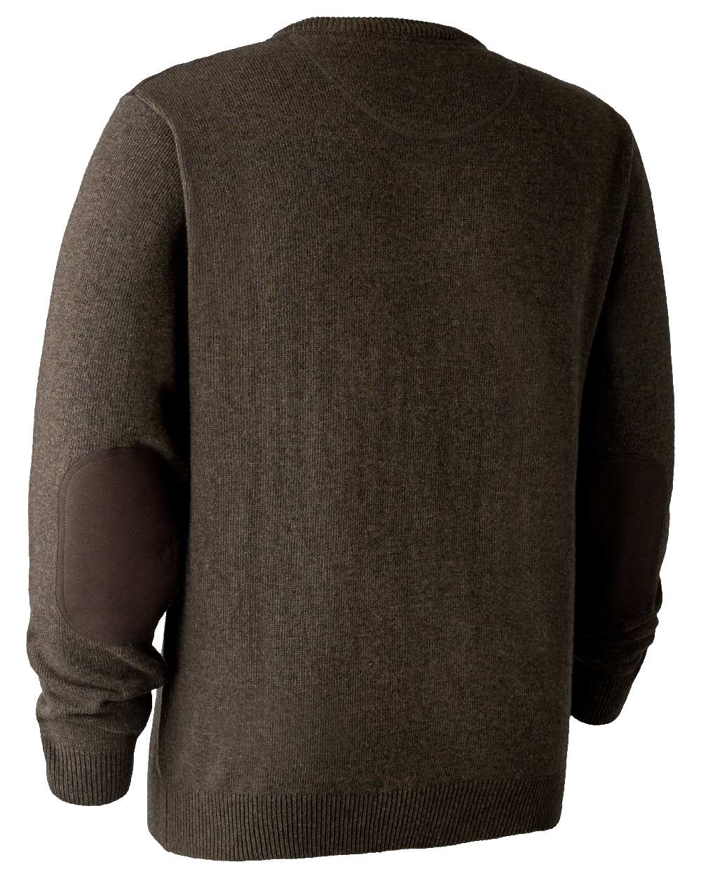 Dark Elm coloured Deerhunter Sheffield V-Neck Sweater on white background 