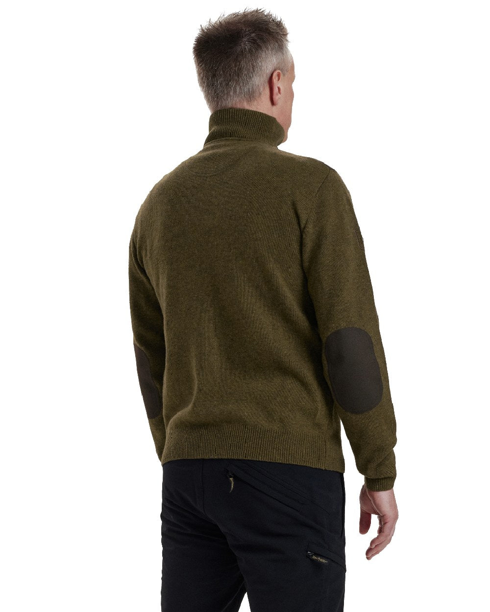 Cypess coloured Deerhunter Sheffield Zip Neck Sweater on white background 