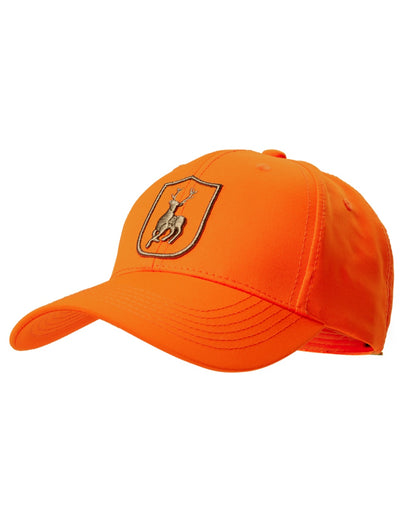 Orange coloured Deerhunter Shield Cap on white background 