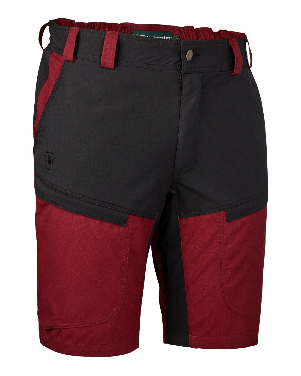 Oxblood Red coloured Deerhunter Strike Shorts on white background 