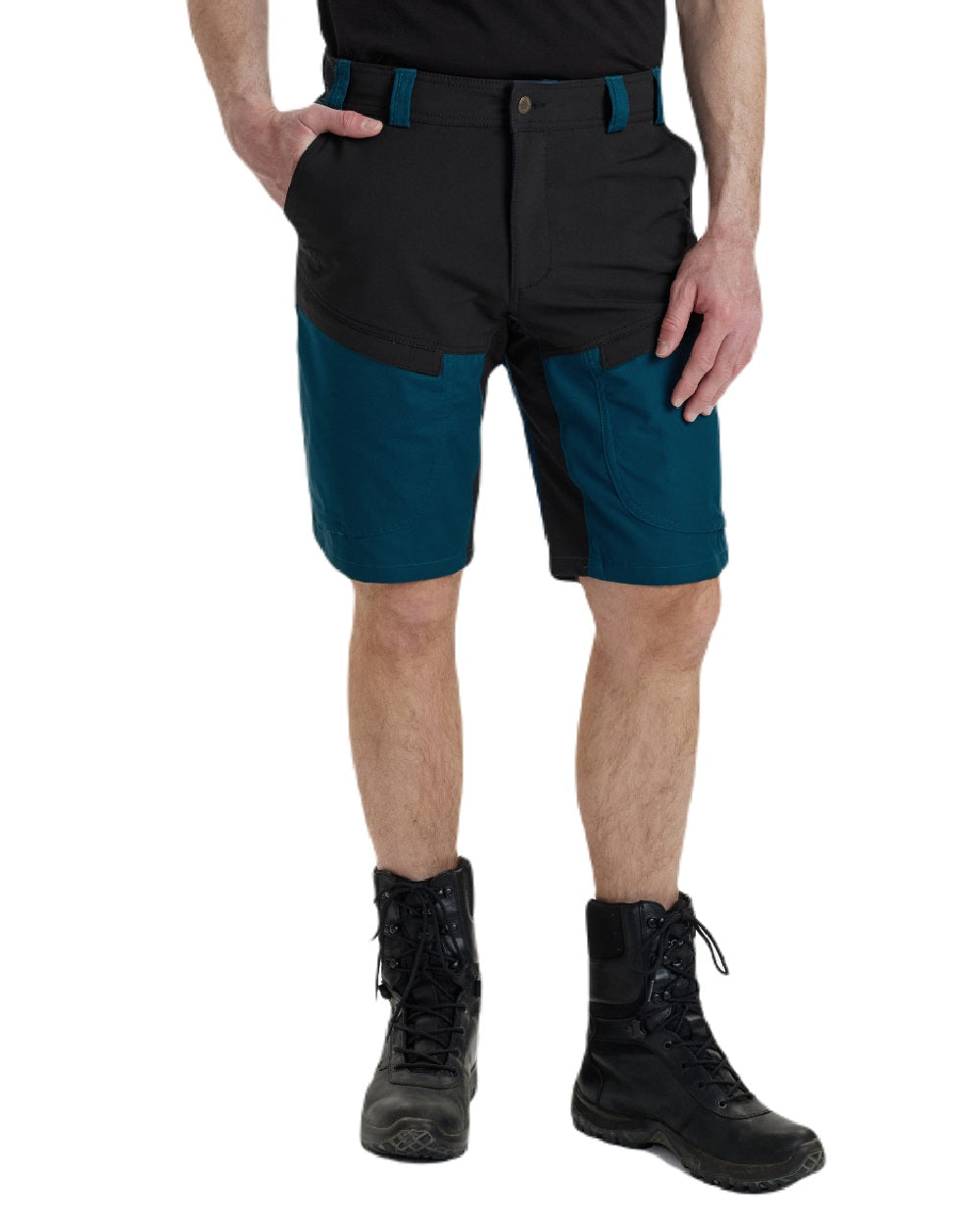 Pacific Blue coloured Deerhunter Strike Shorts on white background 