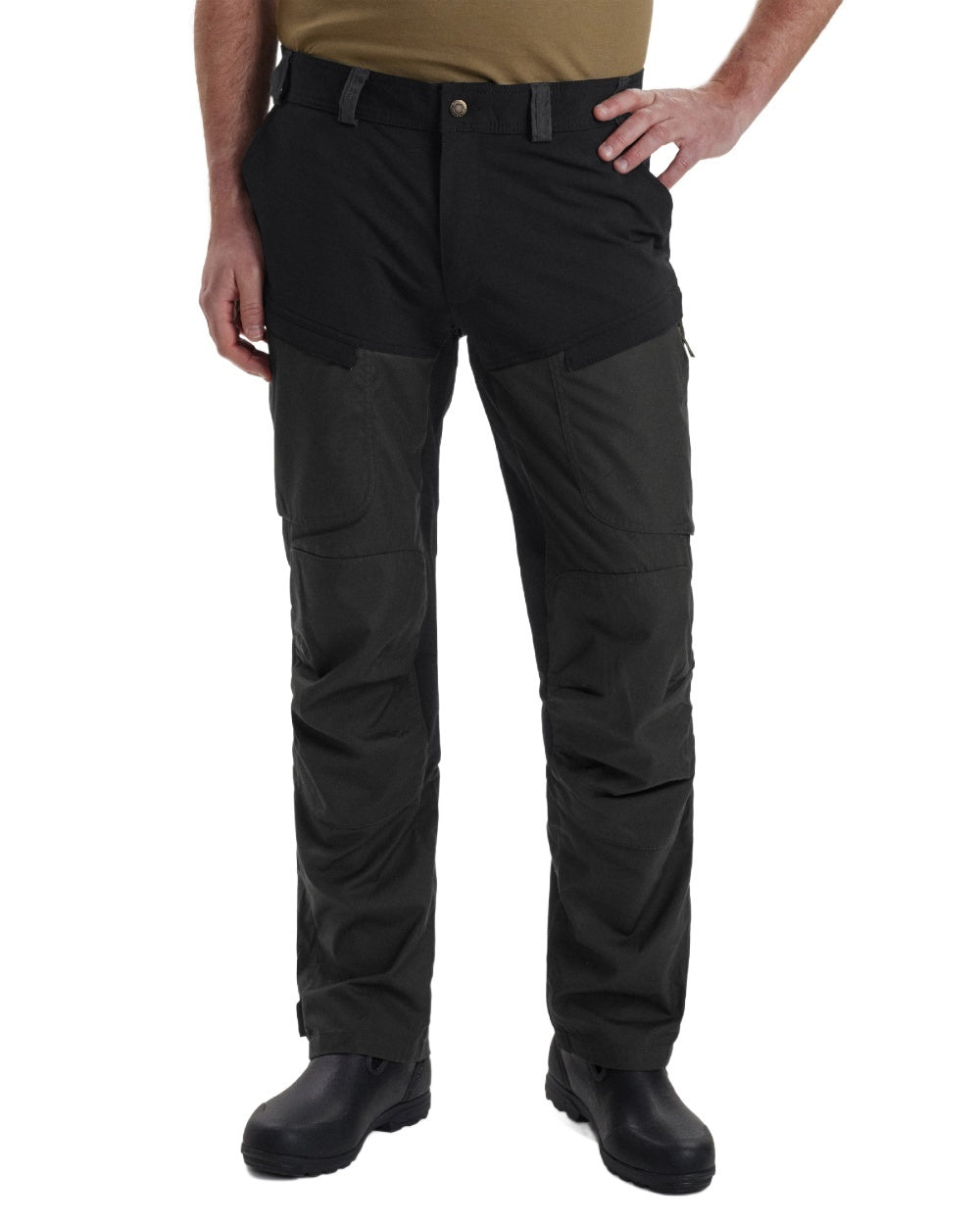 Black Ink coloured Deerhunter Strike Trousers on white background 