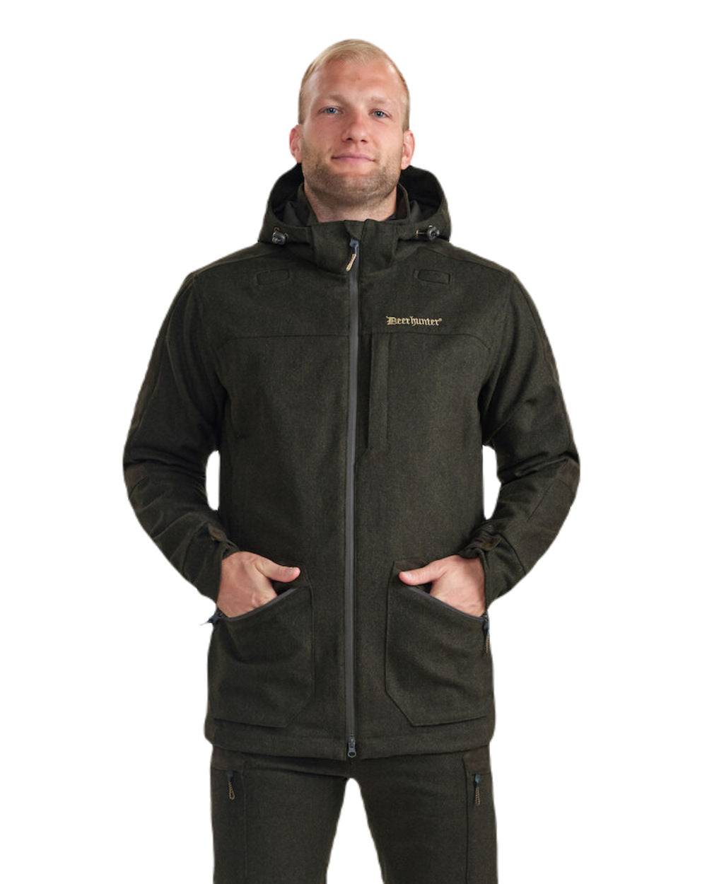 Loden Wood Coloured Deerhunter Tatra Jacket On A White Background 