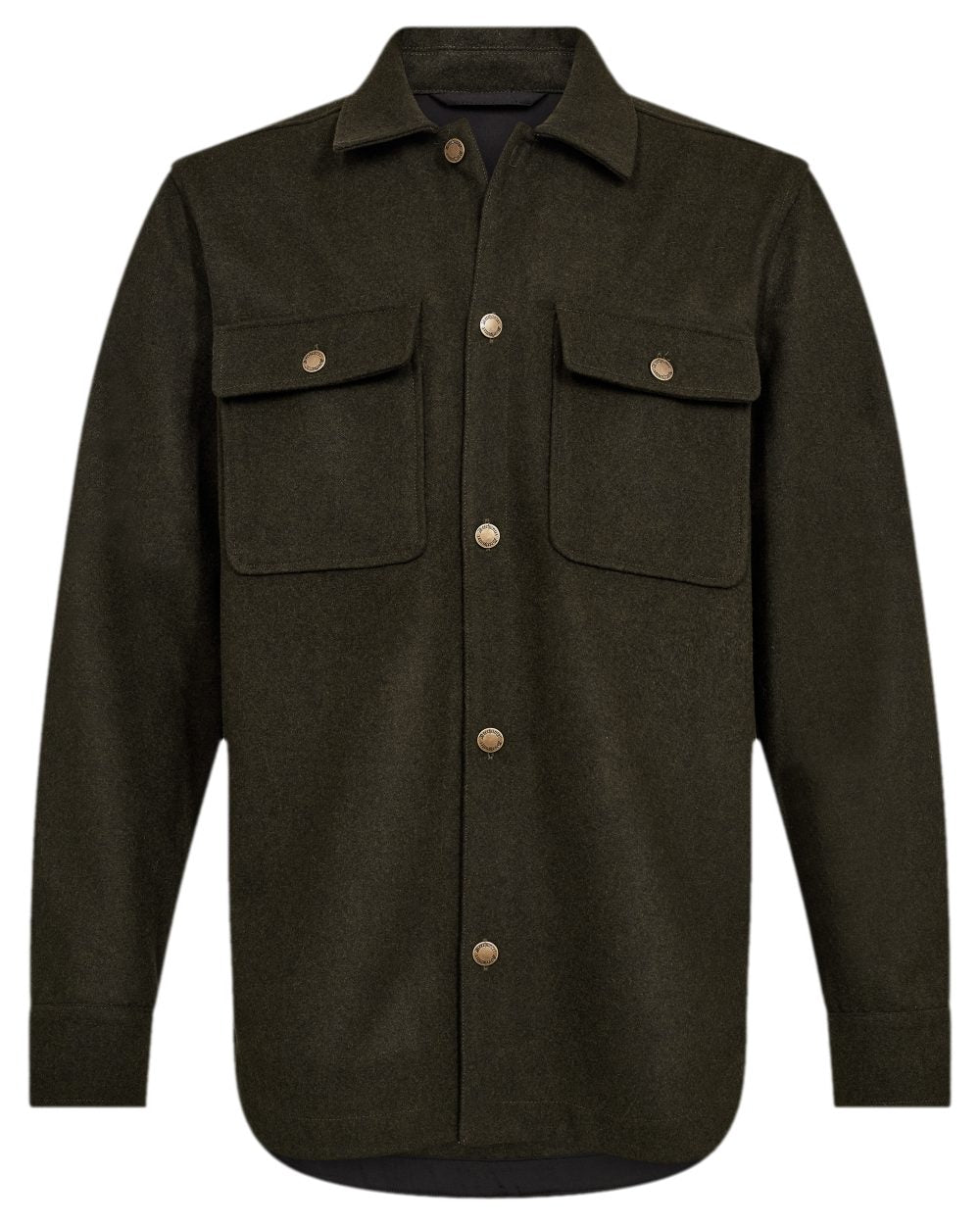Loden Wood Coloured Deerhunter Tatra Overshirt on white background 