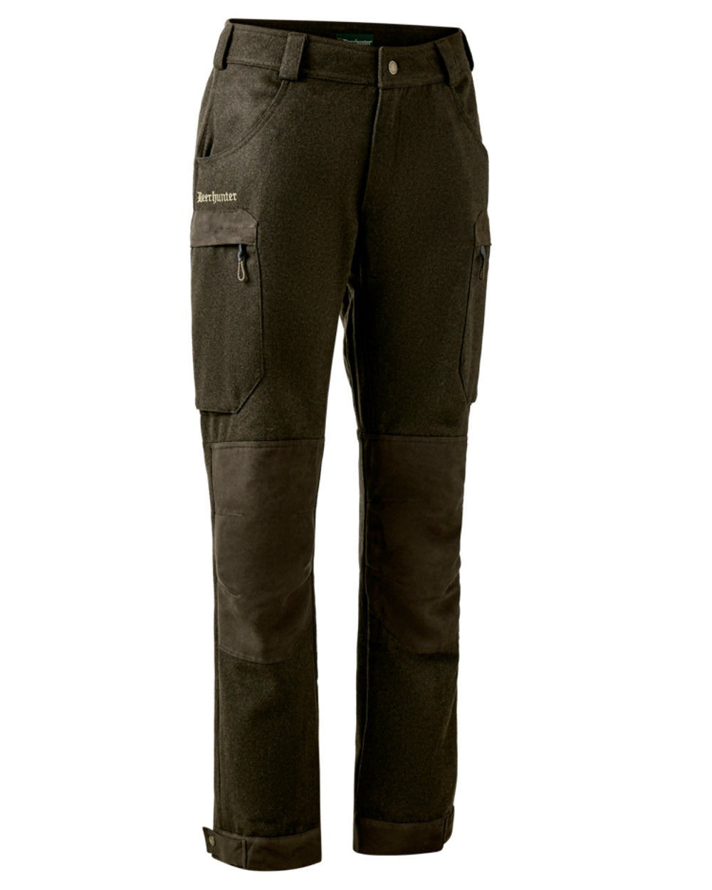 Loden Wood coloured Deerhunter Tatra Trousers on white background 