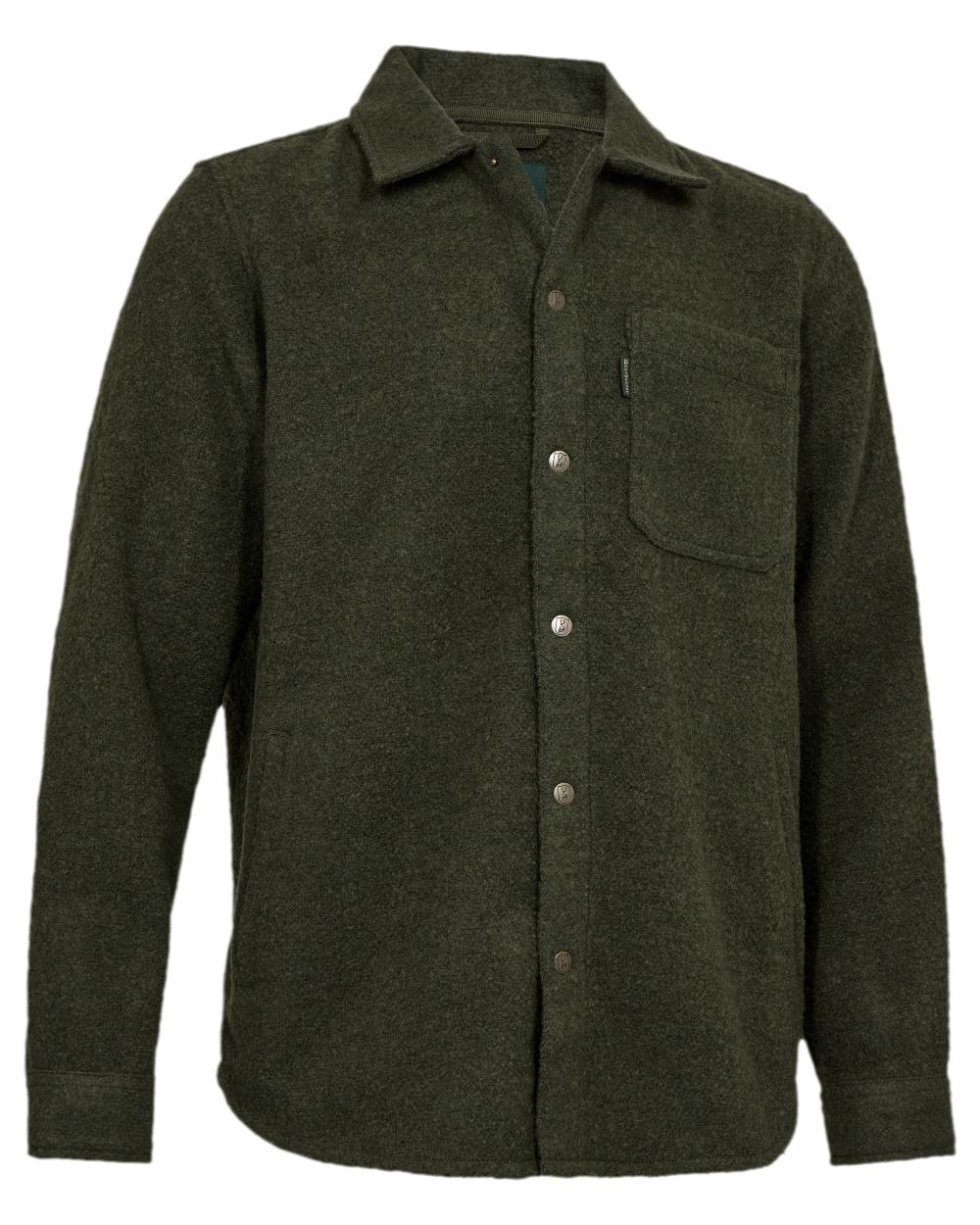 Loden Wood Coloured Deerhunter Wilder Overshirt on white background 